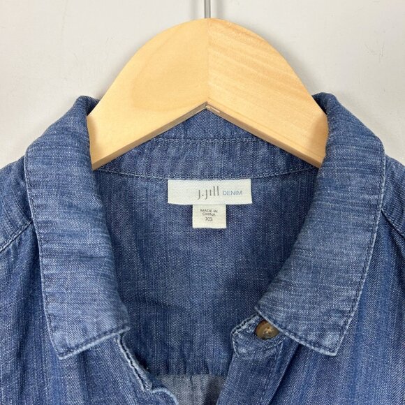 J.Jill Denim Blue Chambray Button Down Shirt Long Sleeve Size XS Women's - Picture 4 of 4